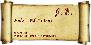 Joó Márton névjegykártya